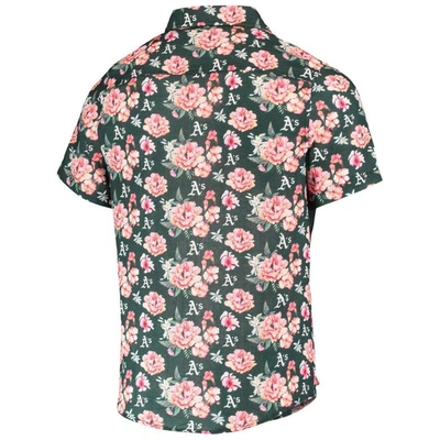 Shop Foco Green Oakland Athletics Floral Linen Button-up Shirt