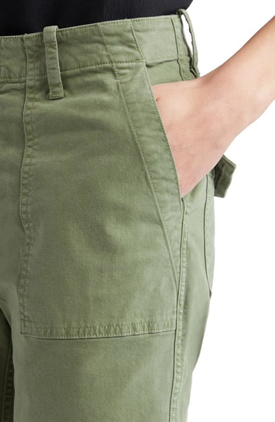 Nili Lotan Jenna Raw Hem Crop Cotton Stretch Twill Pants In Green