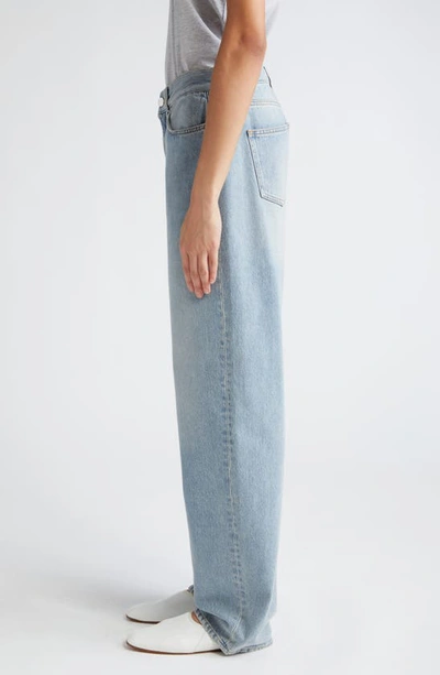 Shop Loulou Studio Samur High Waist Tapered Leg Jeans In Washed Light Blue