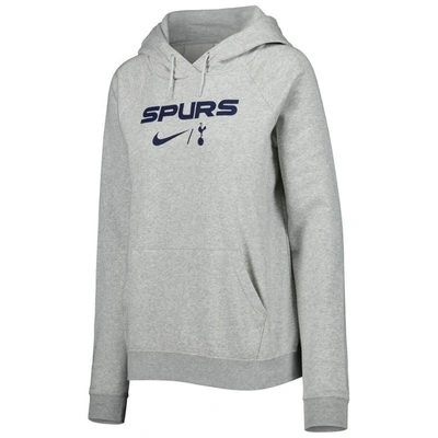 Shop Nike Heather Gray Tottenham Hotspur Lockup Varsity Fleece Raglan Pullover Hoodie