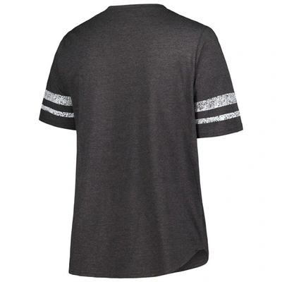 Shop Fanatics Branded Heather Charcoal New York Jets Plus Size Lace-up V-neck T-shirt