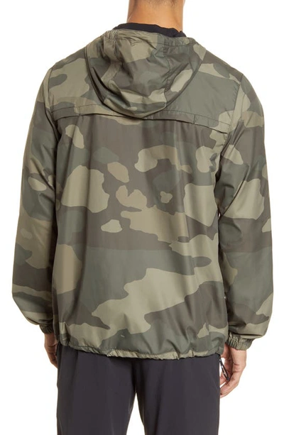 Shop Alo Yoga Stride Camo Hooded Jacket In Olive Branch Camouflage