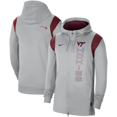 Shop Nike Gray Virginia Tech Hokies 2021 Sideline Performance Full-zip Hoodie