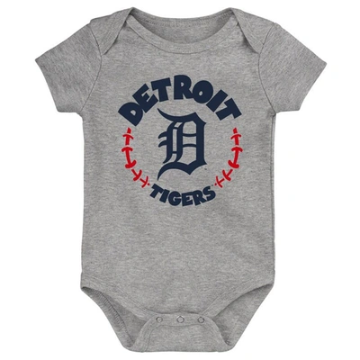 Shop Outerstuff Newborn & Infant Orange/white/heather Gray Detroit Tigers Biggest Little Fan 3-pack Bodysuit Set