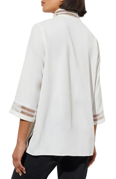 Shop Ming Wang Ladder Stitch Popover Tunic Top In White