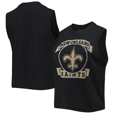 Shop Junk Food Black New Orleans Saints Rib Ranger Muscle Tank Top