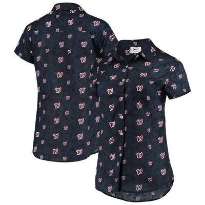 Shop Foco Navy Washington Nationals Floral Button Up Shirt