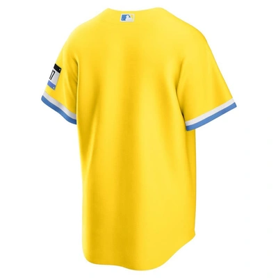 Shop Nike Gold/light Blue Boston Red Sox City Connect Replica Jersey