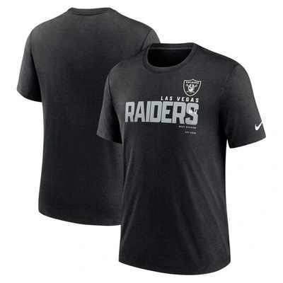 Shop Nike Heather Black Las Vegas Raiders Team Tri-blend T-shirt