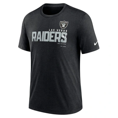 Shop Nike Heather Black Las Vegas Raiders Team Tri-blend T-shirt