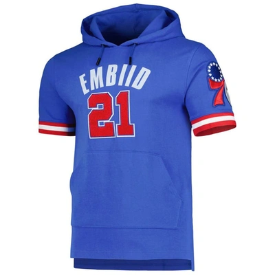 Shop Pro Standard Joel Embiid Royal Philadelphia 76ers Name & Number Short Sleeve Pullover Hoodie