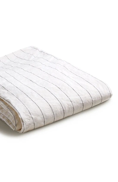 Shop Piglet In Bed Linen Fitted Sheet In Luna Stripe