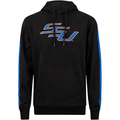 Shop Fisll Black Savannah State Tigers Oversized Stripes Pullover Hoodie