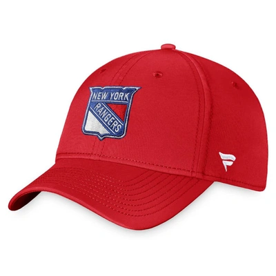 Shop Fanatics Branded Red New York Rangers Core Primary Logo Flex Hat