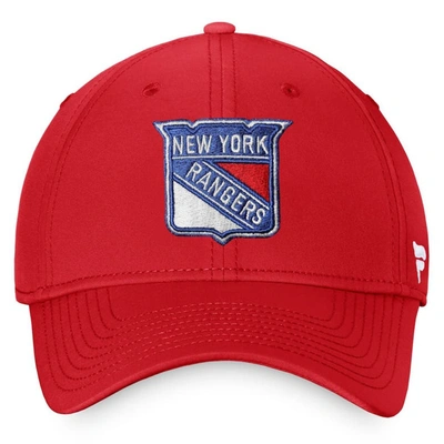 Shop Fanatics Branded Red New York Rangers Core Primary Logo Flex Hat