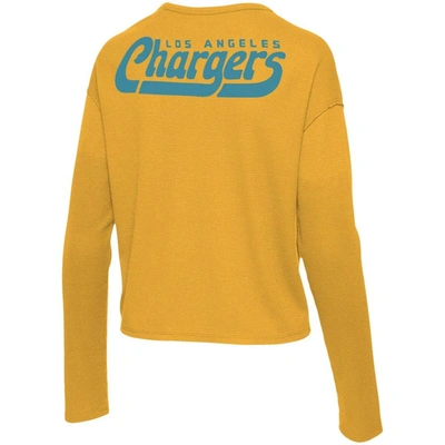 Shop Junk Food Gold Los Angeles Chargers Pocket Thermal Long Sleeve T-shirt