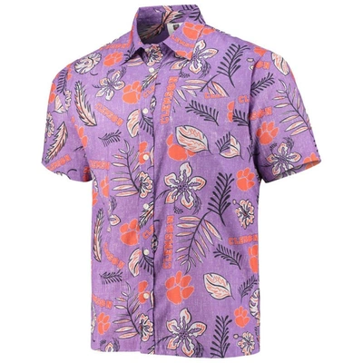 Shop Wes & Willy Purple Clemson Tigers Vintage Floral Button-up Shirt