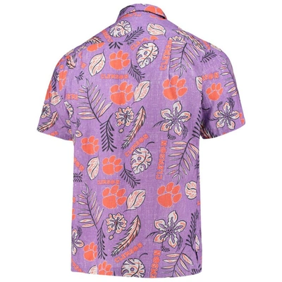 Shop Wes & Willy Purple Clemson Tigers Vintage Floral Button-up Shirt
