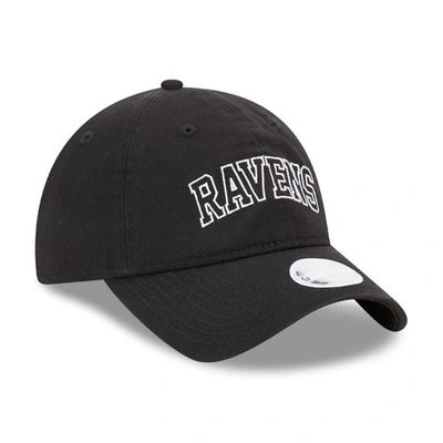 Shop New Era Black Baltimore Ravens Collegiate 9twenty Adjustable Hat