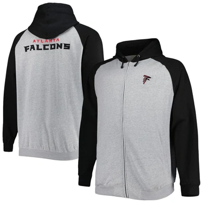 Shop Profile Heather Gray Atlanta Falcons Big & Tall Fleece Raglan Full-zip Hoodie Jacket