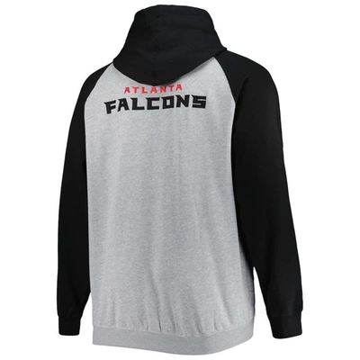 Shop Profile Heather Gray Atlanta Falcons Big & Tall Fleece Raglan Full-zip Hoodie Jacket