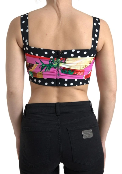 Dolce & Gabbana Multicolor Silk Cropped Bustier Corset Top In Multicolor