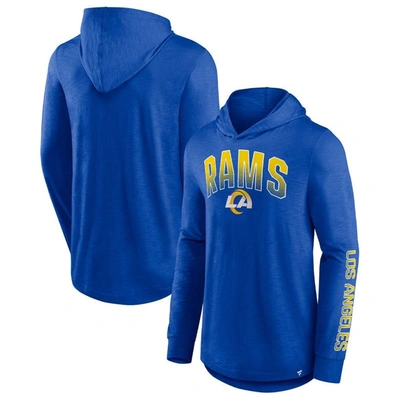 Shop Fanatics Branded Royal Los Angeles Rams Front Runner Long Sleeve Hooded T-shirt