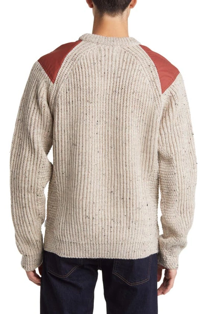 Shop Peregrine Commando Shoulder Patch Wool Sweater In Skiddaw