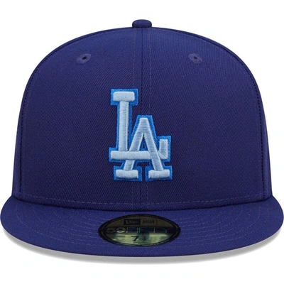 Shop New Era Royal Los Angeles Dodgers Monochrome Camo 59fifty Fitted Hat