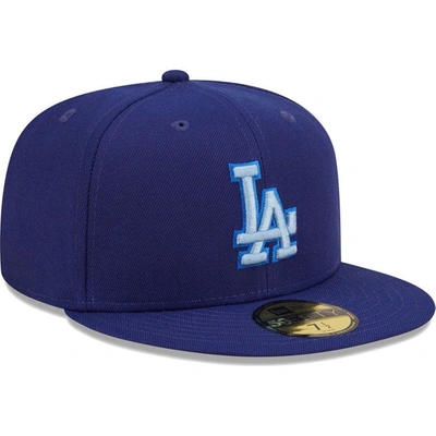 Shop New Era Royal Los Angeles Dodgers Monochrome Camo 59fifty Fitted Hat