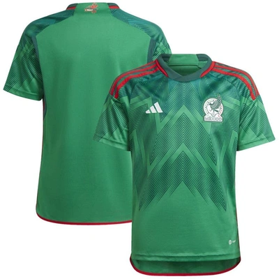 Shop Adidas Originals Youth Adidas Green Mexico National Team 2022/23 Home Blank Replica Jersey
