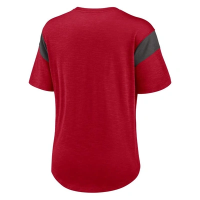 Nike Heathered Red Tampa Bay Buccaneers Primary Logo Slub Fashion Top In Heather Red