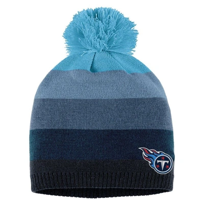 Shop Wear By Erin Andrews Light Blue Tennessee Titans Ombre Pom Knit Hat And Scarf Set