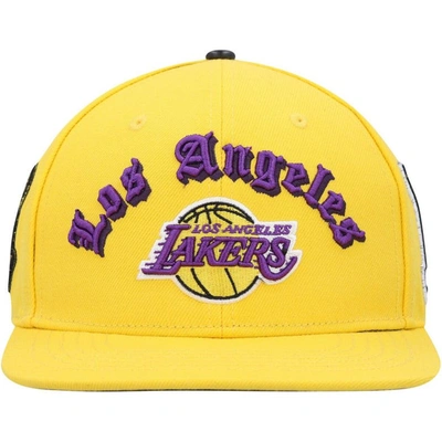 Shop Pro Standard Gold Los Angeles Lakers Old English Snapback Hat