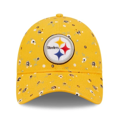 Shop New Era Gold Pittsburgh Steelers  Floral 9twenty Adjustable Hat