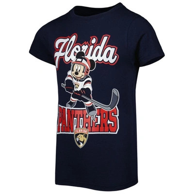 Shop Outerstuff Girls Youth Navy Florida Panthers Mickey Mouse Go Team Go T-shirt