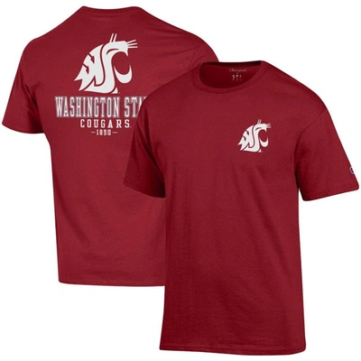 Shop Champion Crimson Washington State Cougars Stack 2-hit T-shirt