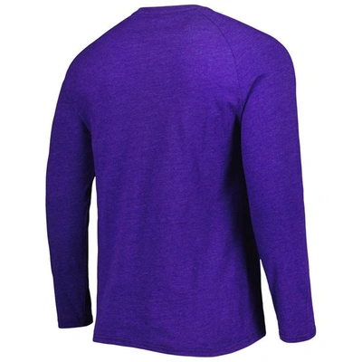 Shop Concepts Sport Heathered Purple Phoenix Suns Left Chest Henley Raglan Long Sleeve T-shirt In Heather Purple