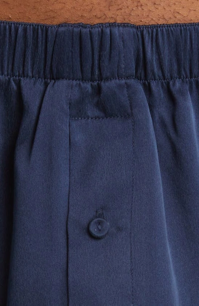 Shop Lunya Washable Silk Boxer Shorts In Deep Blue