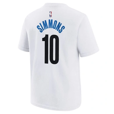 Shop Nike Youth  Ben Simmons White Brooklyn Nets 2022/23 City Edition Name & Number T-shirt