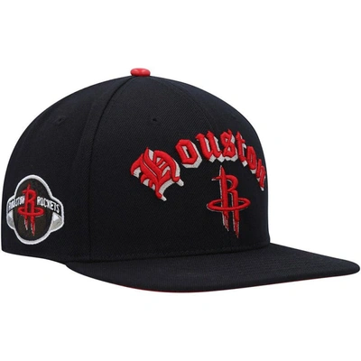 Shop Pro Standard Black Houston Rockets Old English Snapback Hat
