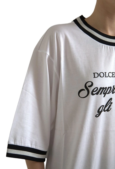 Dolce & Gabbana Elegant White Cotton Crew Neck Women's Tee In White