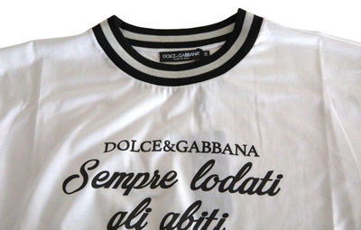 Dolce & Gabbana Elegant White Cotton Crew Neck Women's Tee In White