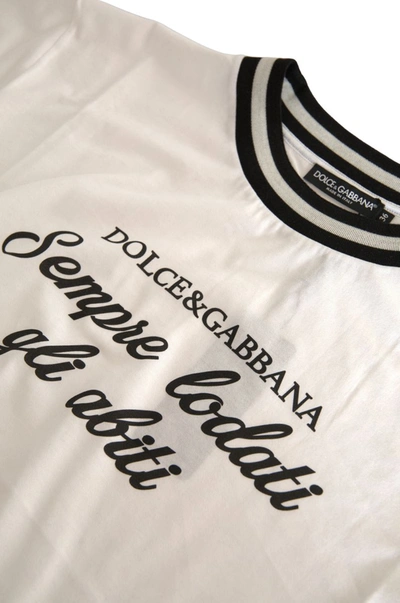 Dolce & Gabbana Elegant White Cotton Crew Neck Women's Tee In White