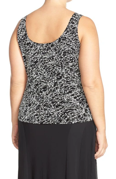 Alex Evenings Printed Jacket And Top Set, Regular & Petite Sizes In Black/ White