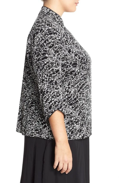 Alex Evenings Printed Jacket And Top Set, Regular & Petite Sizes In Black/ White