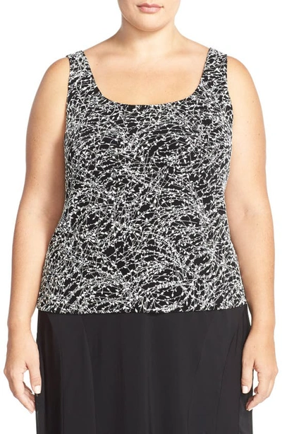 Alex Evenings Printed Jacket And Top Set, Regular & Petite Sizes In Black/ White