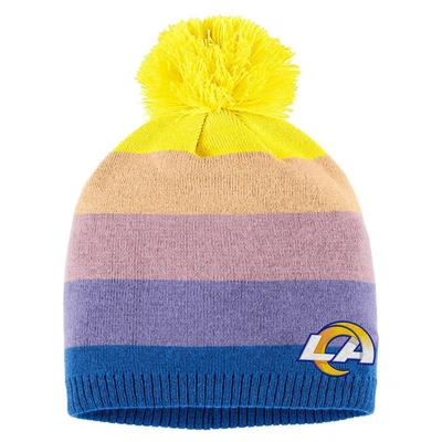 Shop Wear By Erin Andrews Gold Los Angeles Rams Ombre Pom Knit Hat And Scarf Set
