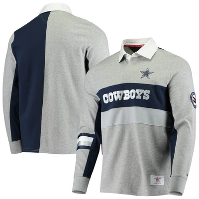 Shop Tommy Hilfiger Heathered Gray Dallas Cowboys Rugby Long Sleeve Polo