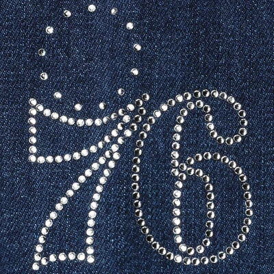 Shop Lusso Blue Philadelphia 76ers Georgie Swarovski Crystals Button-up Denim Jacket